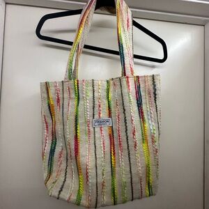 Multicolor Striped Tote Bag